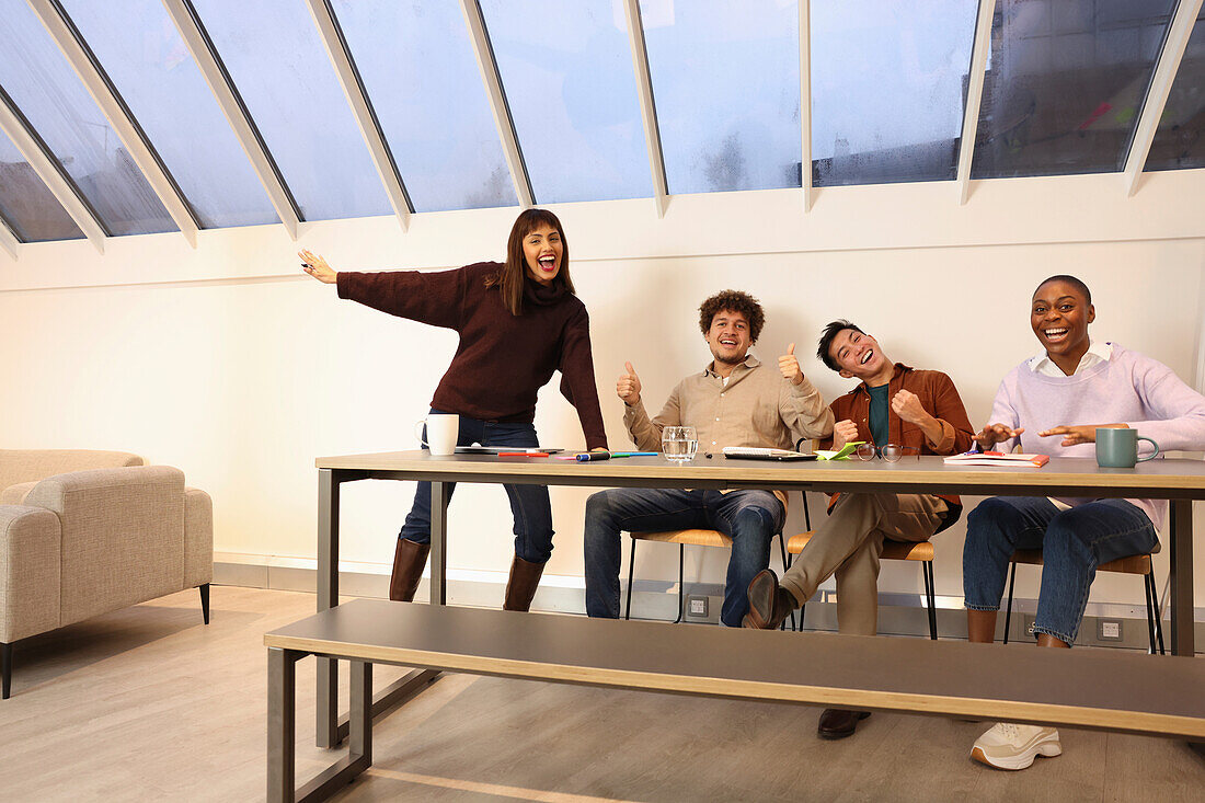 Group of business people during meeting in office