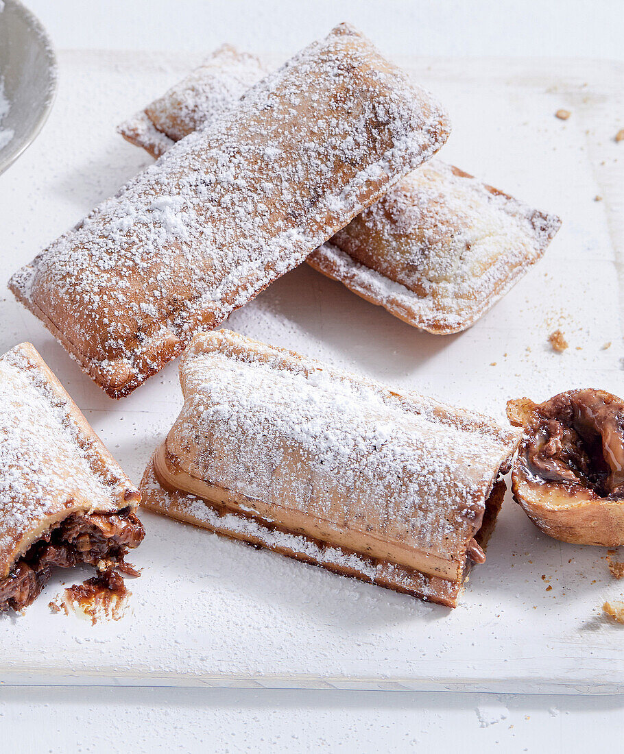 Chocolate bar in a puff pastry shell