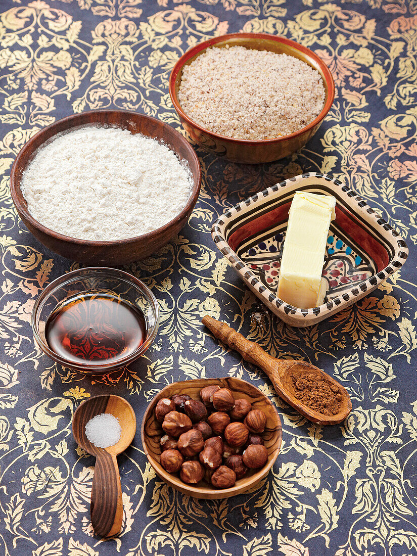 Ingredients for hazelnut crumble