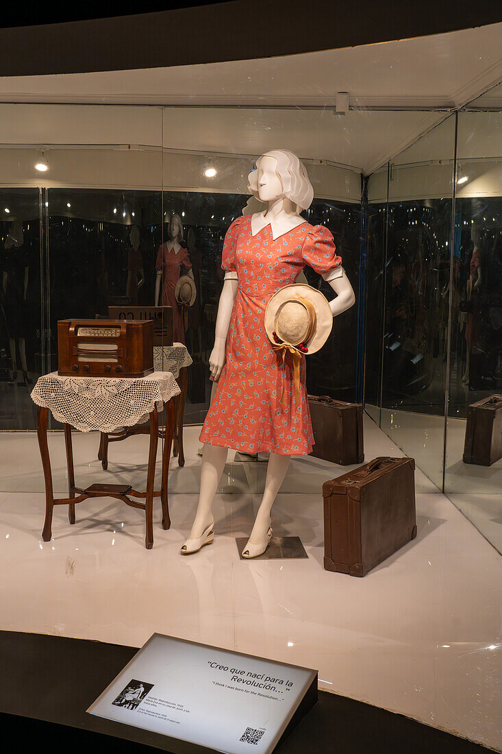 Reproduction of a dress worn by Eva in a photo in 1935 in the Eva Peron Museum in Buenos, Aires, Argentina.