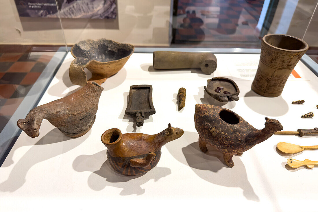 Pre-Hispanic ceramic pottery from the Humahuaca Valley. Dr. Eduardo Casanova Archeology Museum, Tilcara, Argentina.