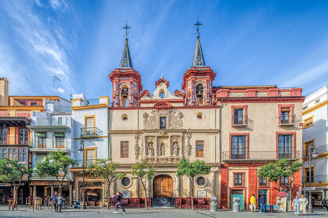 Seville, Spain, Nov 15 2009, The Church of San Juan de Dios features beautiful architecture in El Salvador square, inviting visitors to explore its history in Seville.