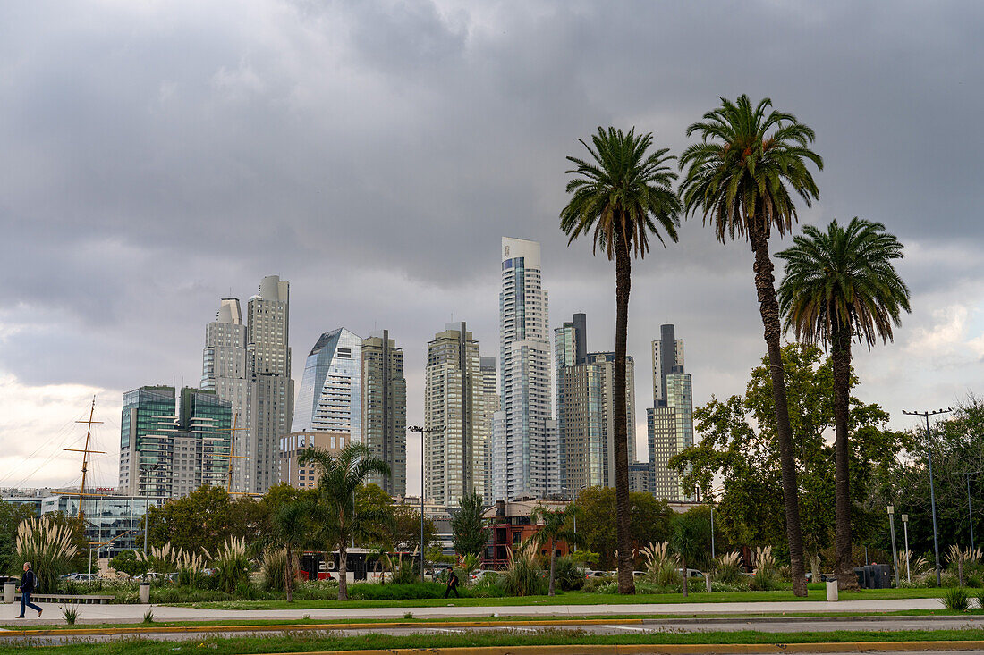 Skyline of Puerto Madero, including the Alvear Tower, the tallest building in Argentina. Buenos Aires. Also shown are the Mulieris Towers, the Alvear Icon Hotel, & Le Parc Towers.