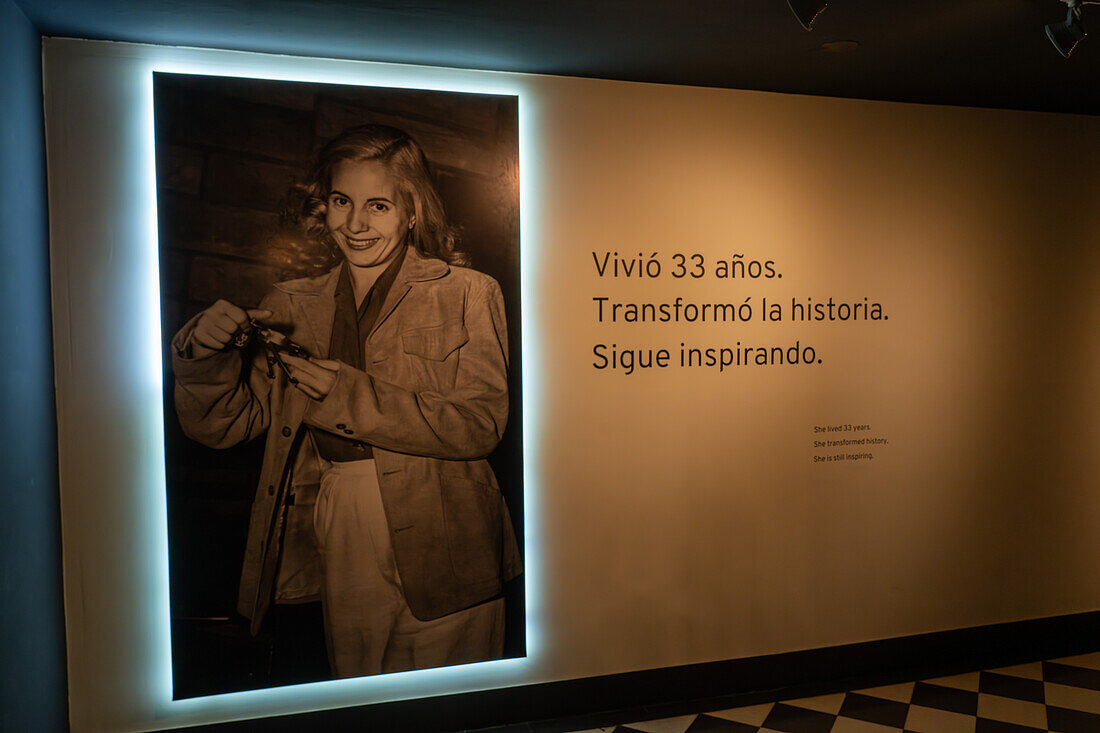 Portrait Eva Peron in the Eva Peron Museum in Buenos Aires, Argentina.