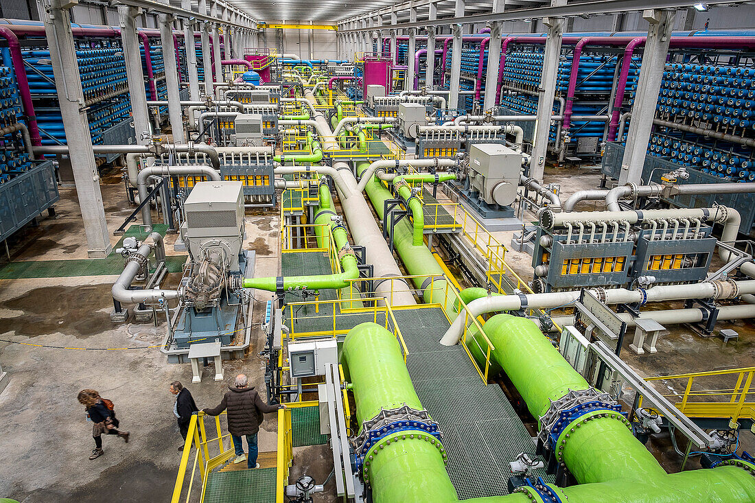 Osmosis building, in Dessalinitzadora del Llobregat, Water desalination plant, Avinguda Estany del Port, 4, 08820, El Prat de Llobregat, Barcelona, Catalonia, Spain