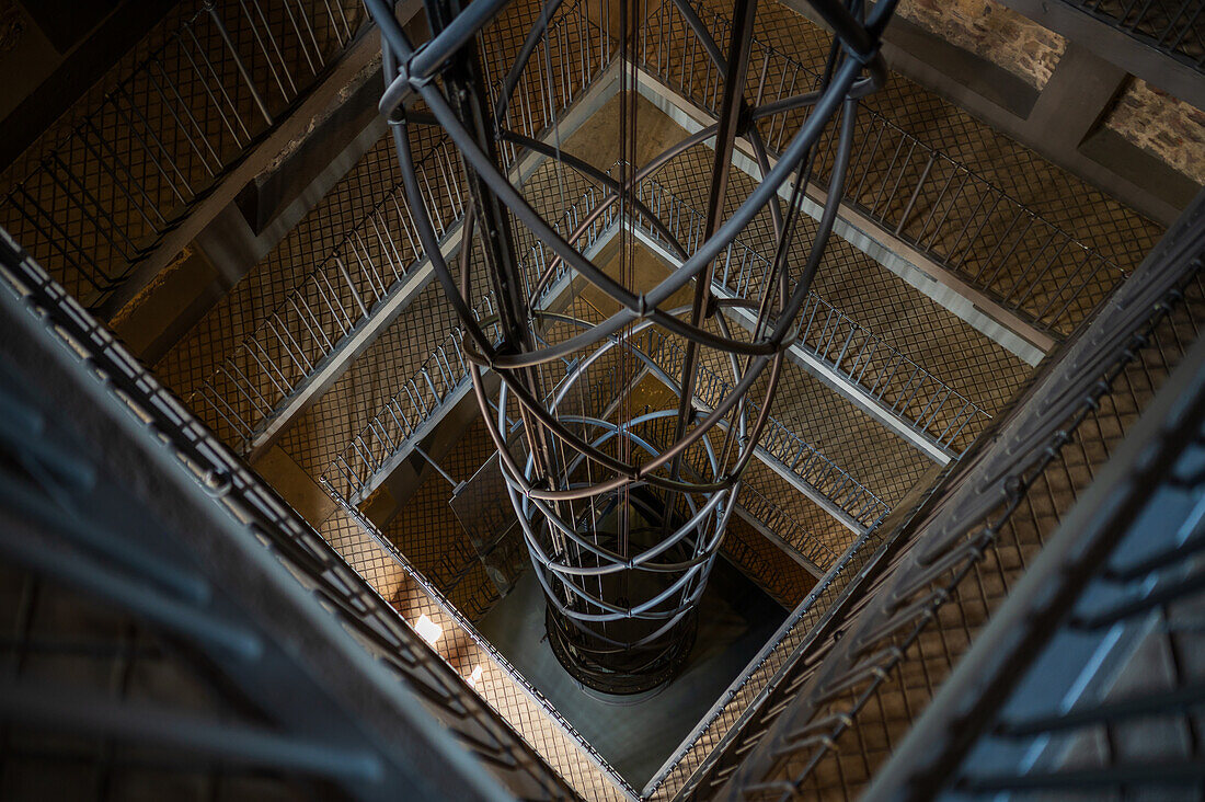 Interior stairs in Astronomical Clock Tower, Prague