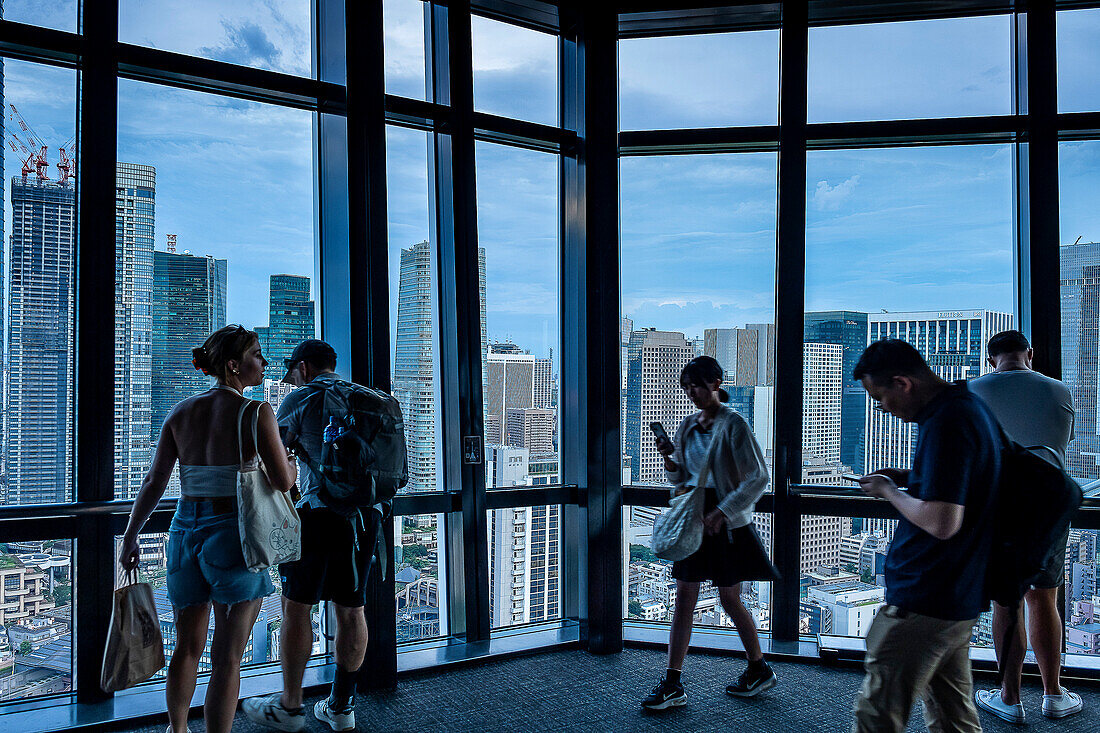 Stadtbild von Tokio von der Aussichtsetage des Tokyo Tower aus, Tokio, Japan