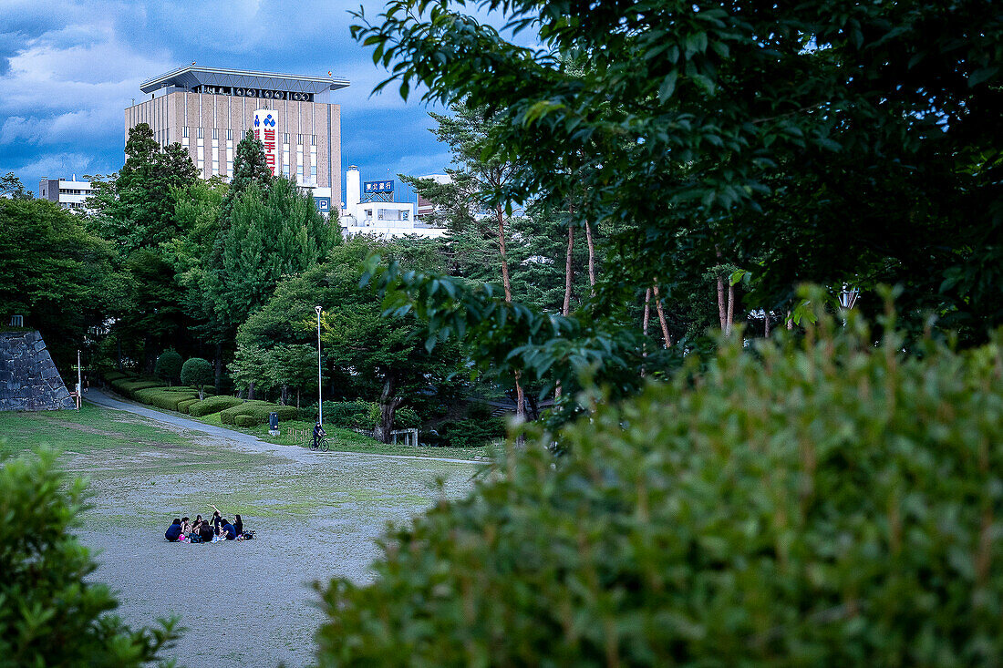 Former Morioka castle Park, constructed in 1633 and dismantled in 19th c. Today is National Historic Site of Japan