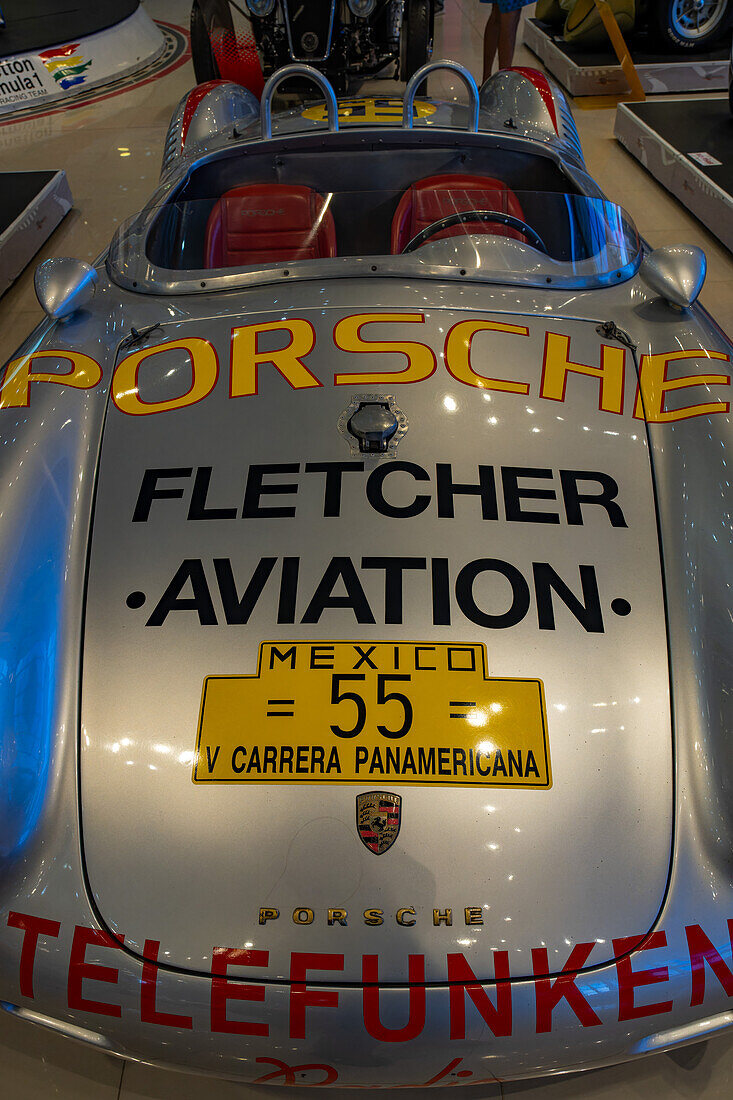 A 1954 Porsche 550 Spyder replica race car in the Museo Termas de Rio Hondo, Termas de Rio Hondo, Argentina.