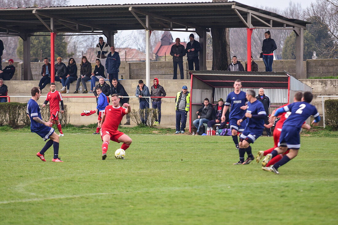 Soccer youth game in small town of Hungary