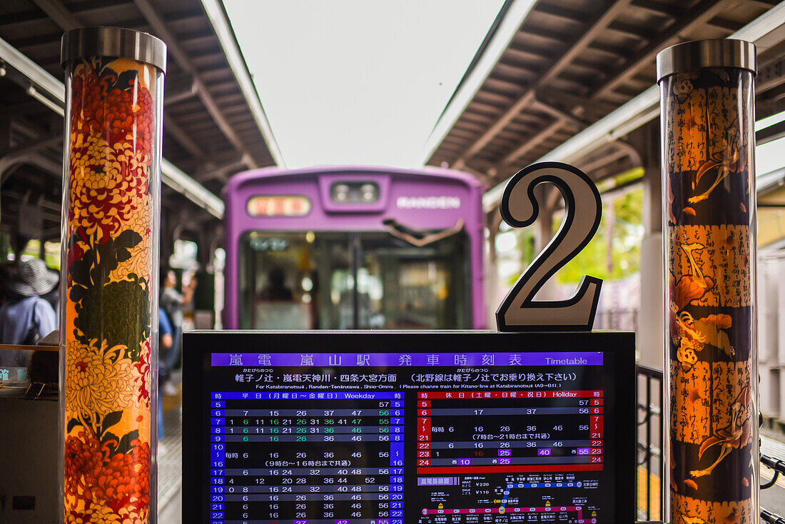 Randen Arashiyama Main line station in Kyoto, Japan