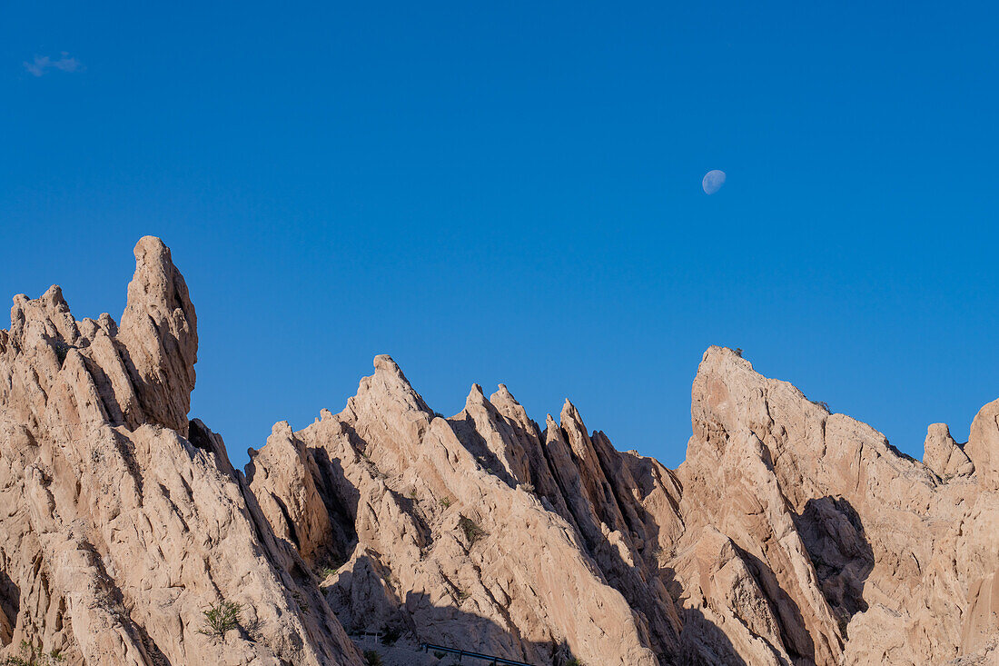 The fantastic eroded landscape of the Angastaco Natural Monument in the Calchaqui Valley in Salta Province, Argentina.