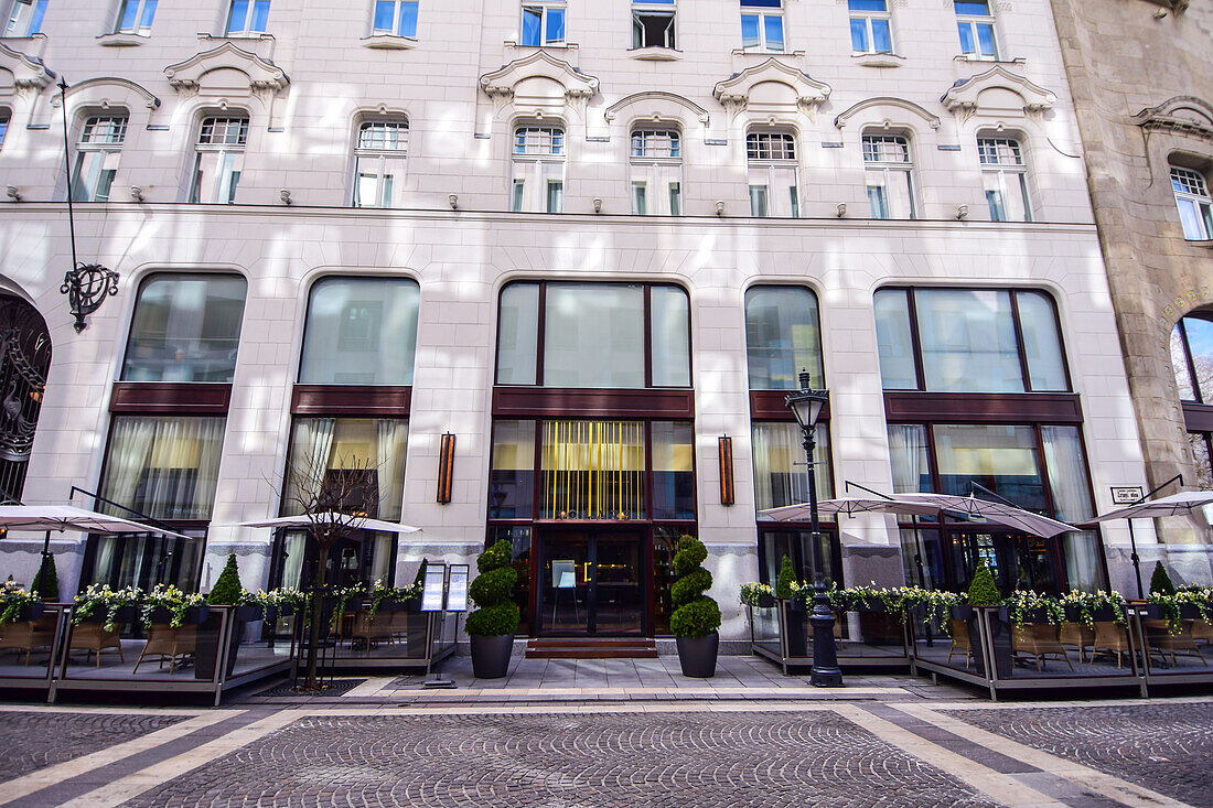 Facade of Four Seasons Hotel Gresham Palace Budapest