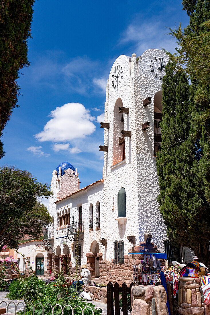 The Spanish & Moorish-style town hall or cabildo on Plaza Gomez in Humahuaca, Argentina.