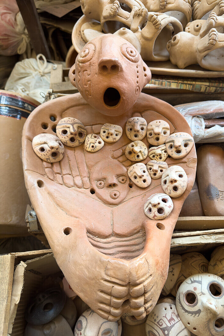 Ceramic art created by master ceramist Manuel Cruz, known as the Gaudí of Cafayate, in his studio in Cafayate, Argentina.