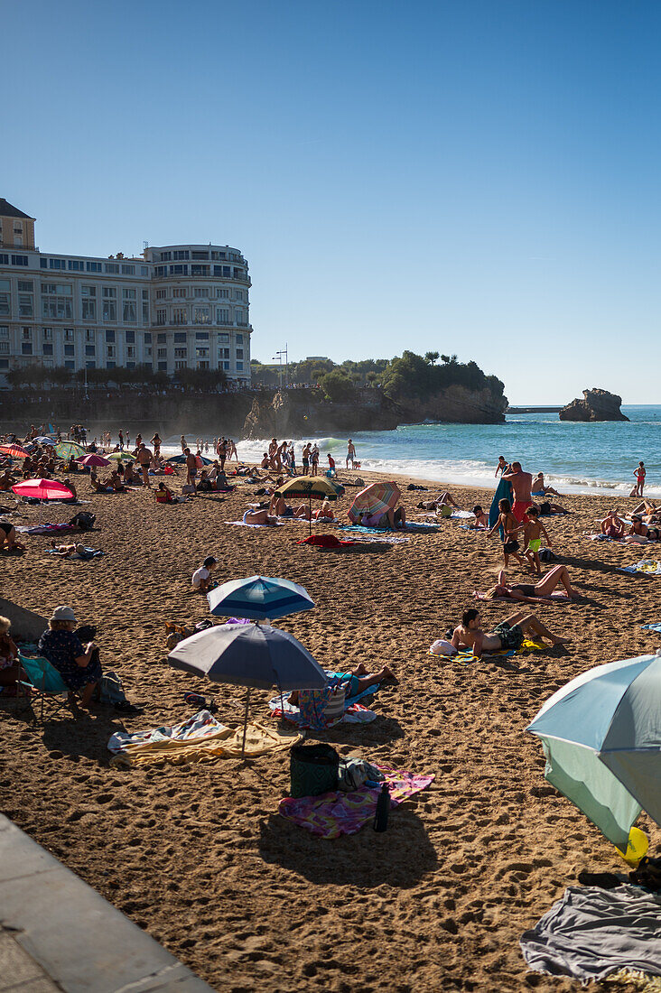 Strand Grande Plage in Biarritz, Frankreich