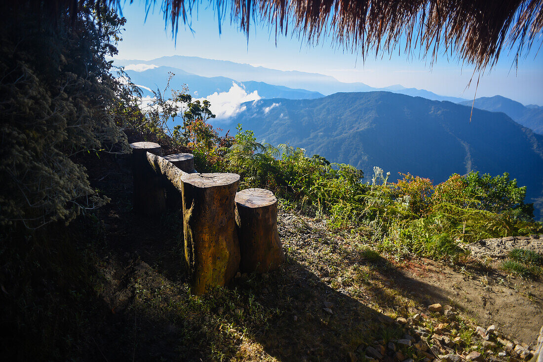 Kogihabs (individual huts, inspired by the architecture of the kogui indigenous tribe) at El Dorado Nature Reserve Lodge with views of the Sierra Nevada de Santa Marta and its legendary sunsets over the Caribbean Sea, Colombia