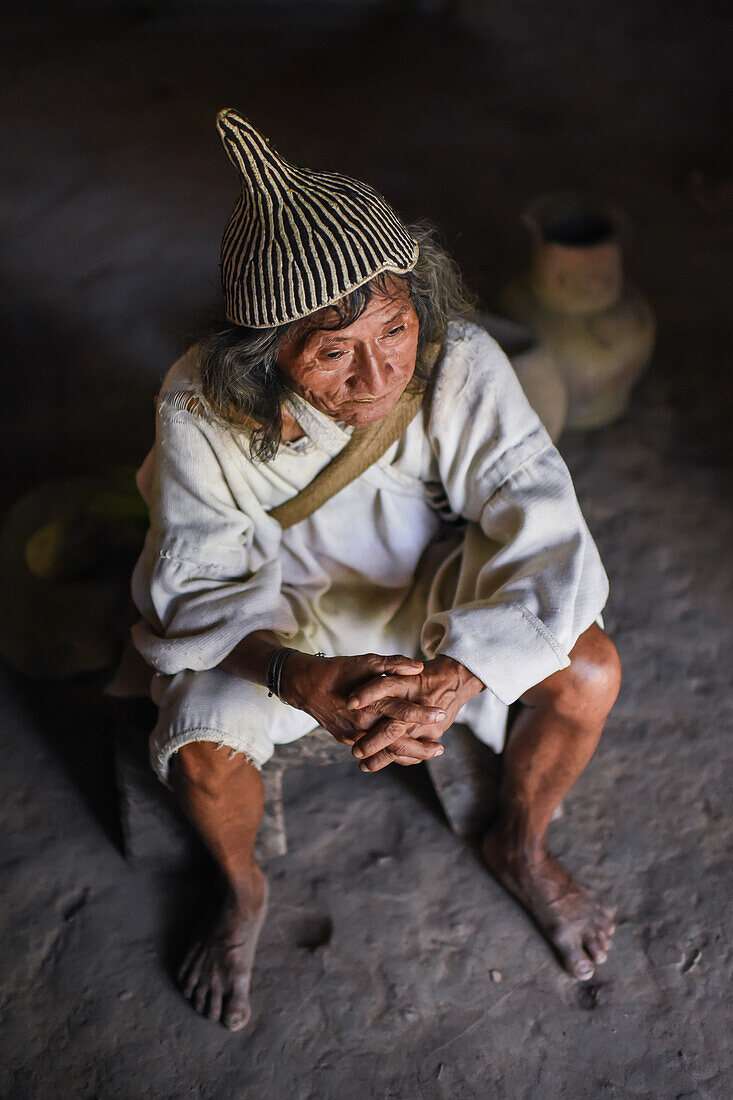 Kogi mamo (priest) and family. The Sierra Nevada de Santa Marta is home to the remnants of the Native American Tairona Culture. Koguis live in Resguardos Indigenas (Indian reserves) located in the mid-highland