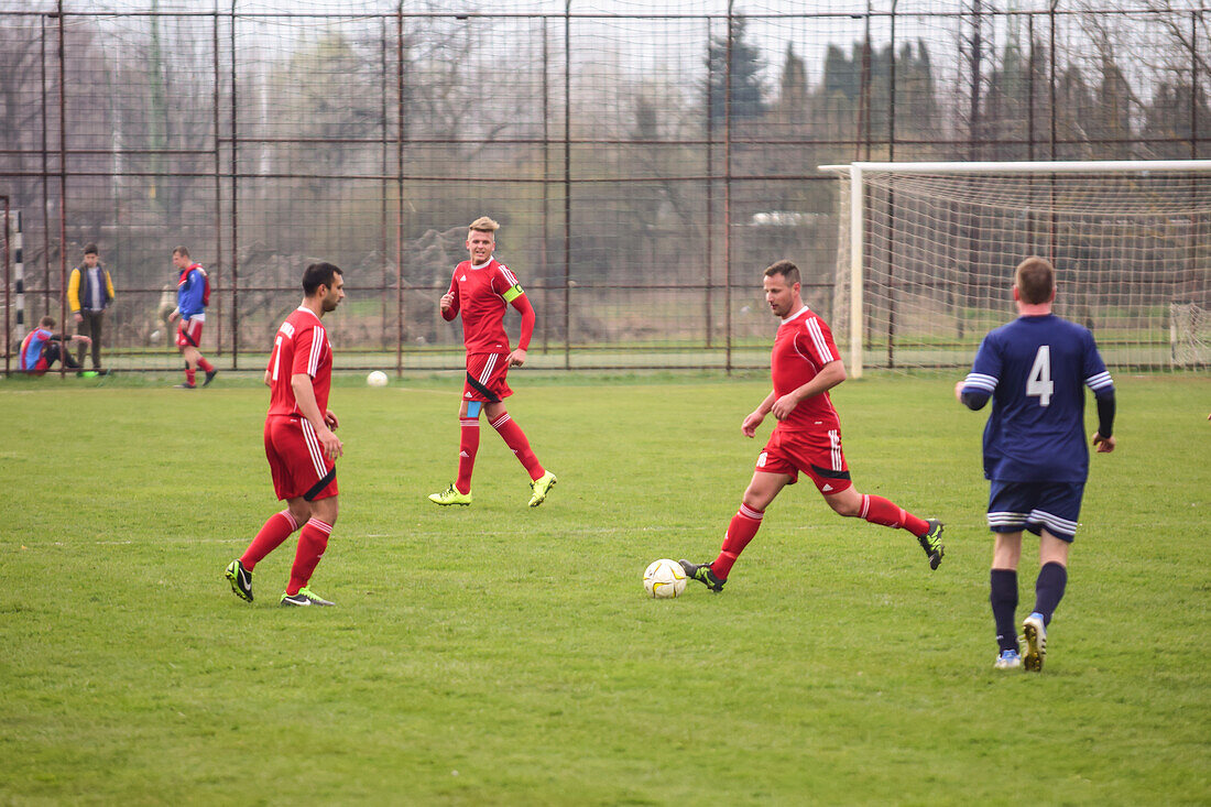 Soccer youth game in small town of Hungary