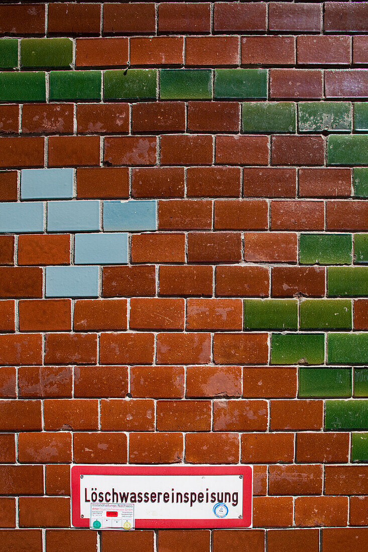 The vibrant glazed tiles feature unique Art Nouveau designs in the historic Hackeschen H?fe courtyard in Berlin.