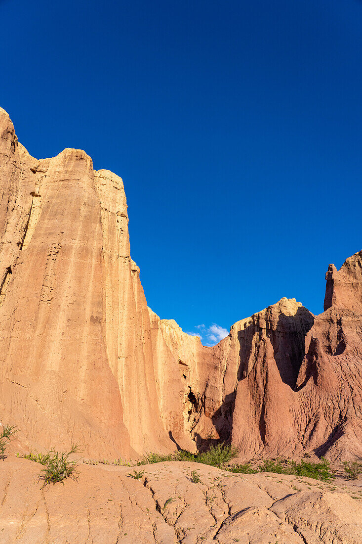 Eroded geologic formations in the Quebrada de Cafayate in the Calchaqui Valley of Argentina. Also called the Quebrada de las Conchas.