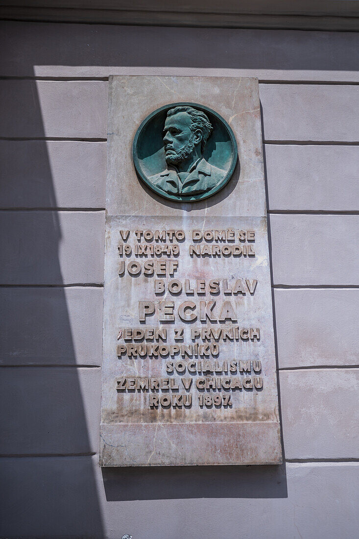 Josef Boleslav Pecka plaque in Prague