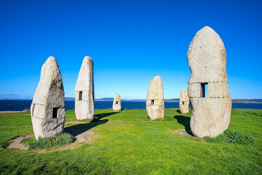 Sculpture Park, Menhires by Manolo Paz, La Coruna, Galicia, Spain, Europe