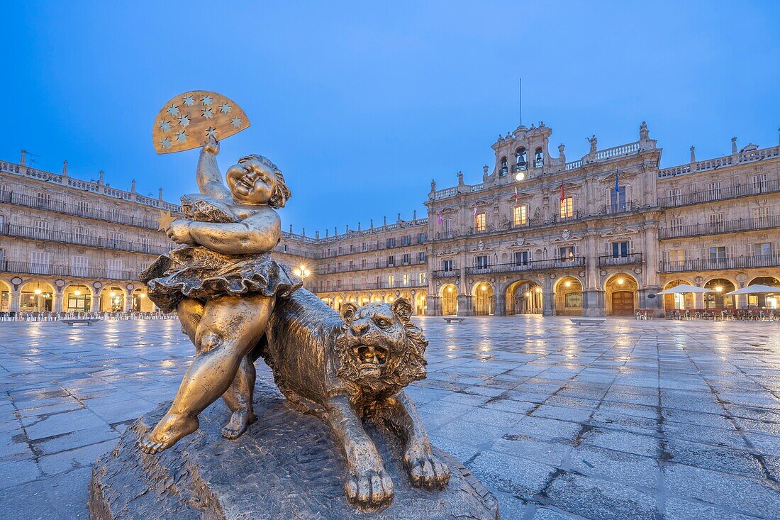 Plaza Mayor, main square, Old City, UNESCO World Heritage Site, Salamanca, Castile and Leon, Spain, Europe