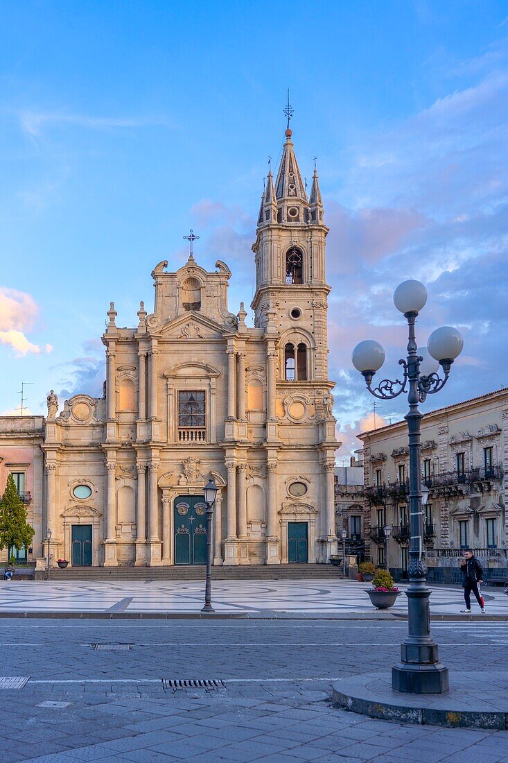 Piazza Duomo, Cathedral of Saints Peter and Paul, Acireale, Catania, Sicily, Mediterranean, Europe