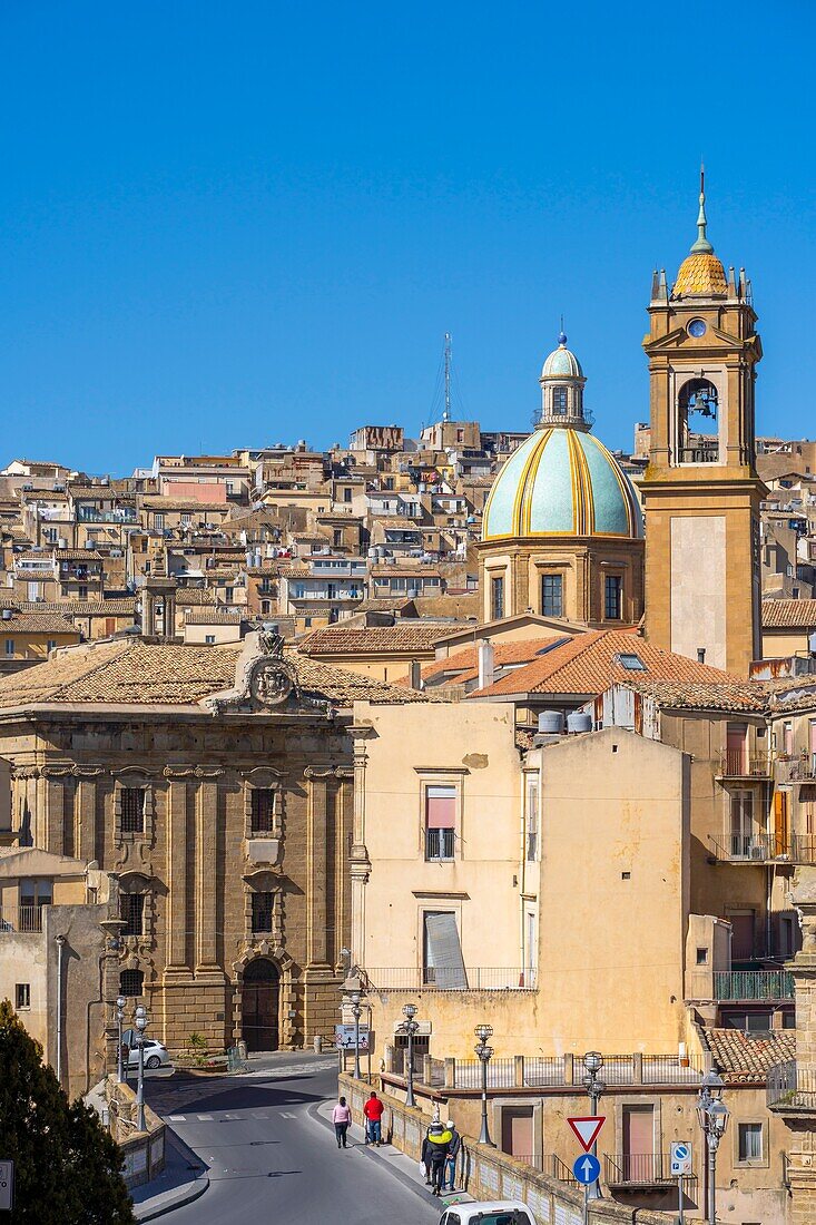 Brücke des heiligen Franziskus, Caltagirone, Val di Noto, UNESCO-Welterbe, Catania, Sizilien, Italien, Mittelmeer, Europa