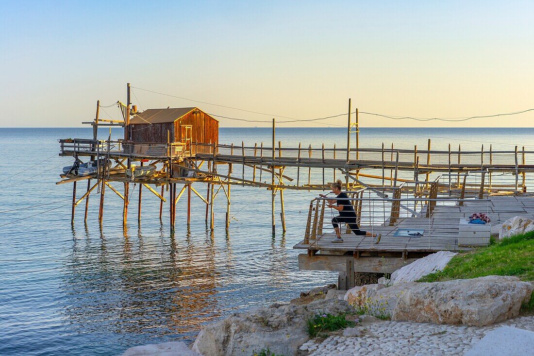 Trabucco di Celestino (Trabucco di Celestino), Termoli, Campobasso, Molise, Italien, Europa