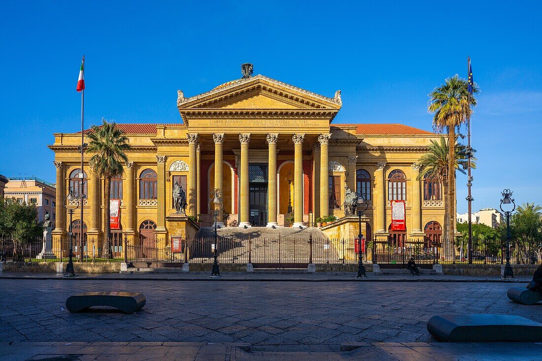 Massimo Theater, Palermo, Sicily, Italy, Mediterranean, Europe