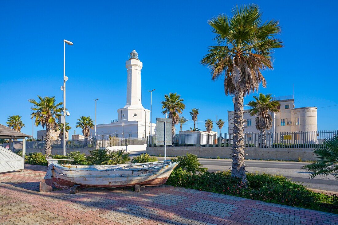 Leuchtturm Cozzo Spadaro, Portopalo di Capo Passero, Siracusa, Sizilien, Italien, Mittelmeerraum, Europa