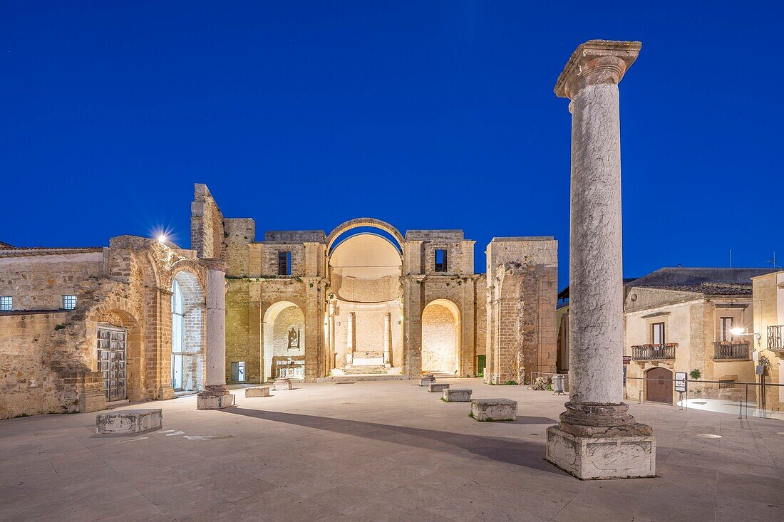 Ruins of the ancient Cathedral of Salemi, Salemi, Trapani, Sicily, Italy, Mediterranean, Europe