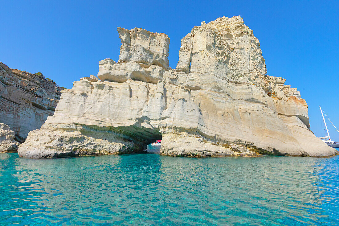 Kleftiko-Felsformationen, Kleftiko, Insel Milos, Kykladeninseln, Griechische Inseln, Griechenland, Europa