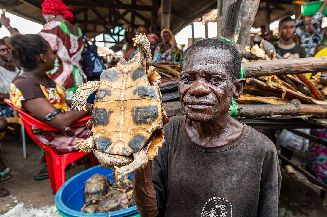 Bush meat Market, Mbandaka, Equateur province, Democratic Republic of Congo, Africa