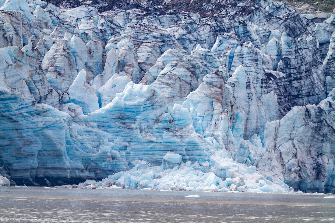 A close up view of Lamplugh Glacier in Glacier Bay National Park and Preserve, UNESCO World Heritage Site, Southeast Alaska, United States of America, North America