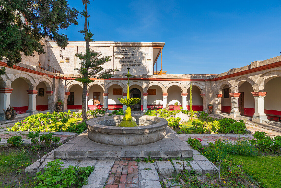 Garden at Monasterio y Museo de la Recoleta, UNESCO World Heritage Site, Arequipa, Arequipa Province, Arequipa Region, Peru, South America