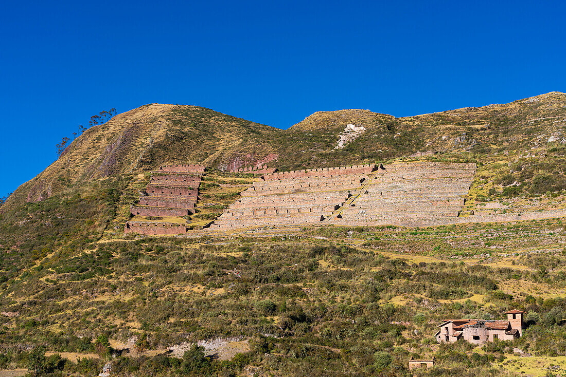 Ruinen von Machu Colca, Heiliges Tal, Provinz Urubamba, Region Cusco (Cuzco), Peru, Südamerika