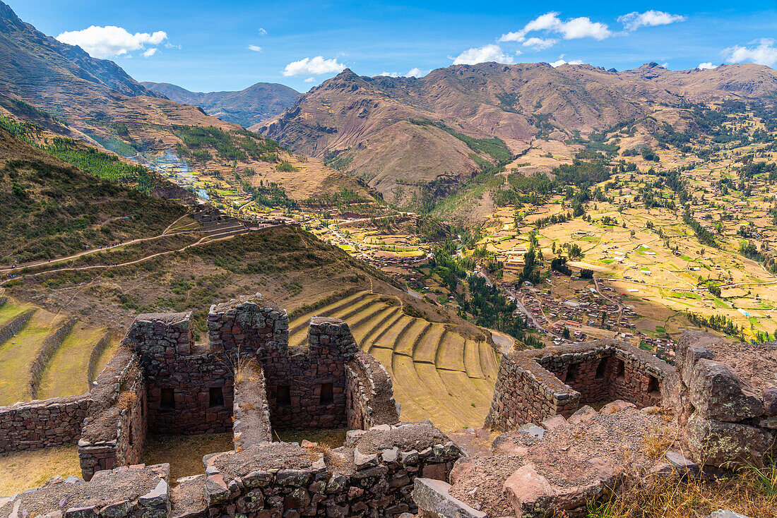 Archäologische Stätte von Pisaq (Pisac), UNESCO-Weltkulturerbe, Pisaq, Heiliges Tal, Provinz Urubamba, Region Cusco (Cuzco), Peru, Südamerika