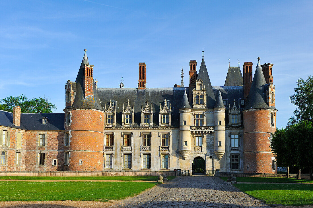 West facade of the Chateau de Maintenon, Eure-et-Loir department, Centre-Val de Loire region, France, Europe