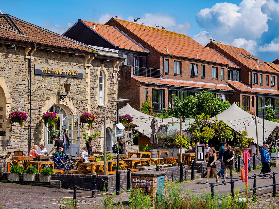 Das Pumpenhaus, schwimmender Hafen, Bristol, England, Vereinigtes Königreich, Europa