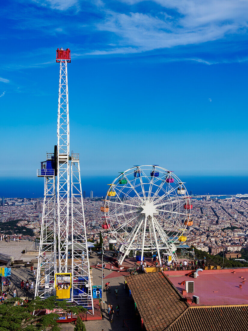 Vergnügungspark Tibidabo, Berg Tibidabo, Barcelona, Katalonien, Spanien, Europa