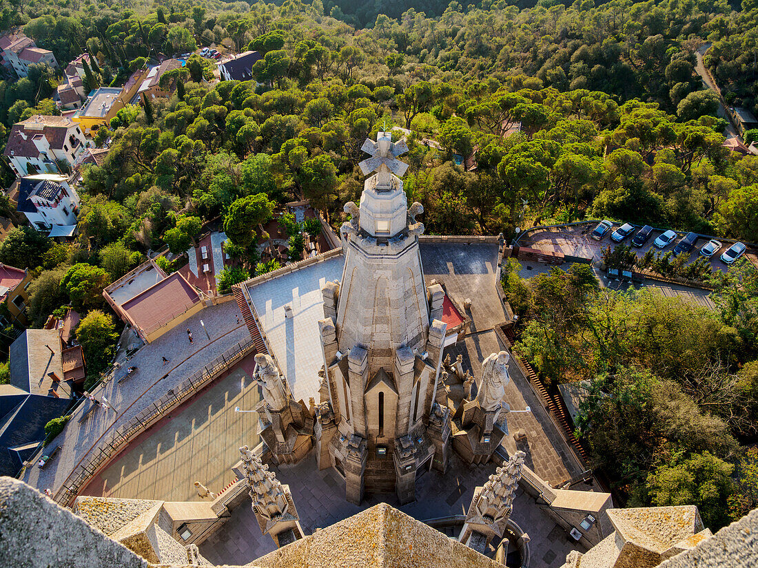 Temple Expiatori del Sagrat Cor, Blick von oben, Berg Tibidabo, Barcelona, Katalonien, Spanien, Europa