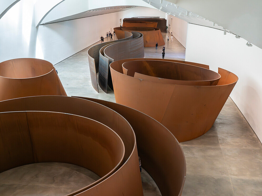 The Matter of Time, a sculpture in steel by Richard Serra, Permanent Collection, Guggenheim Museum, Bilbao, Basque Country, Spain, Europ