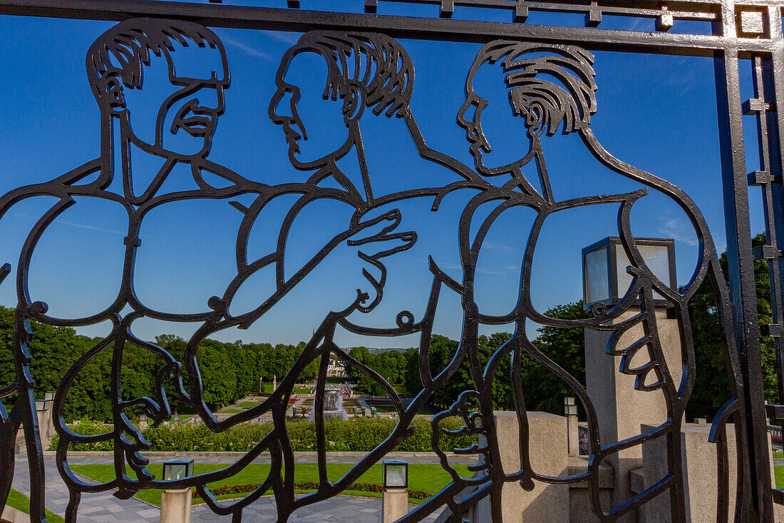 Views from the Vigeland Sculpture Park in the city of Oslo, Norway, Scandinavia, Europe