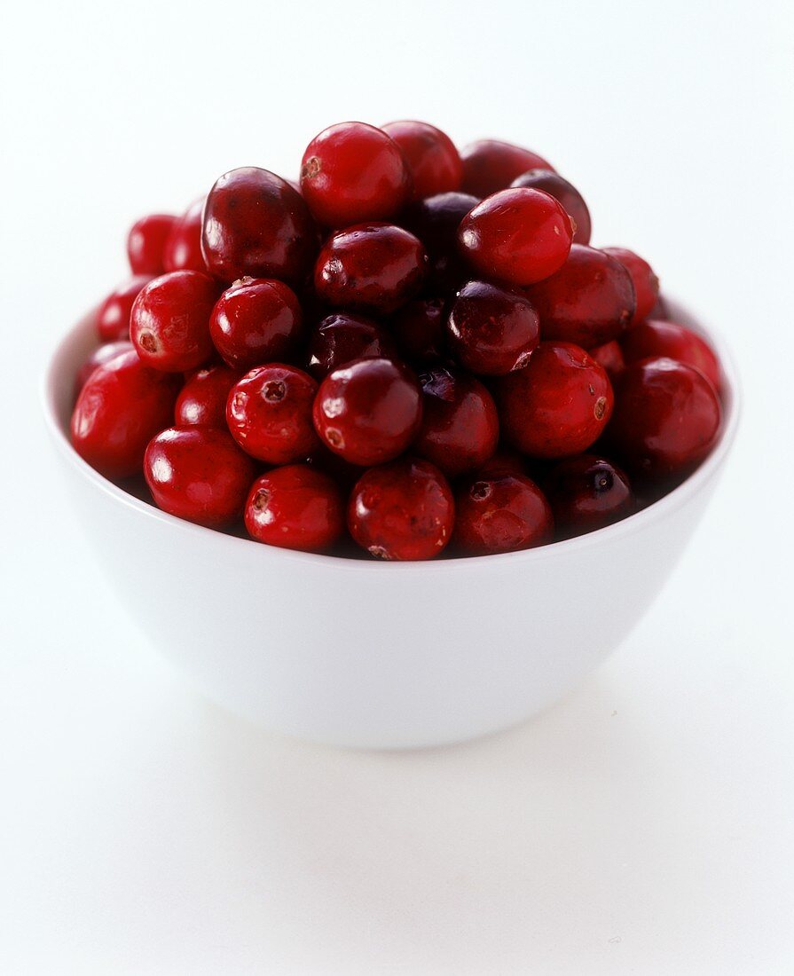Cranberries in white bowl