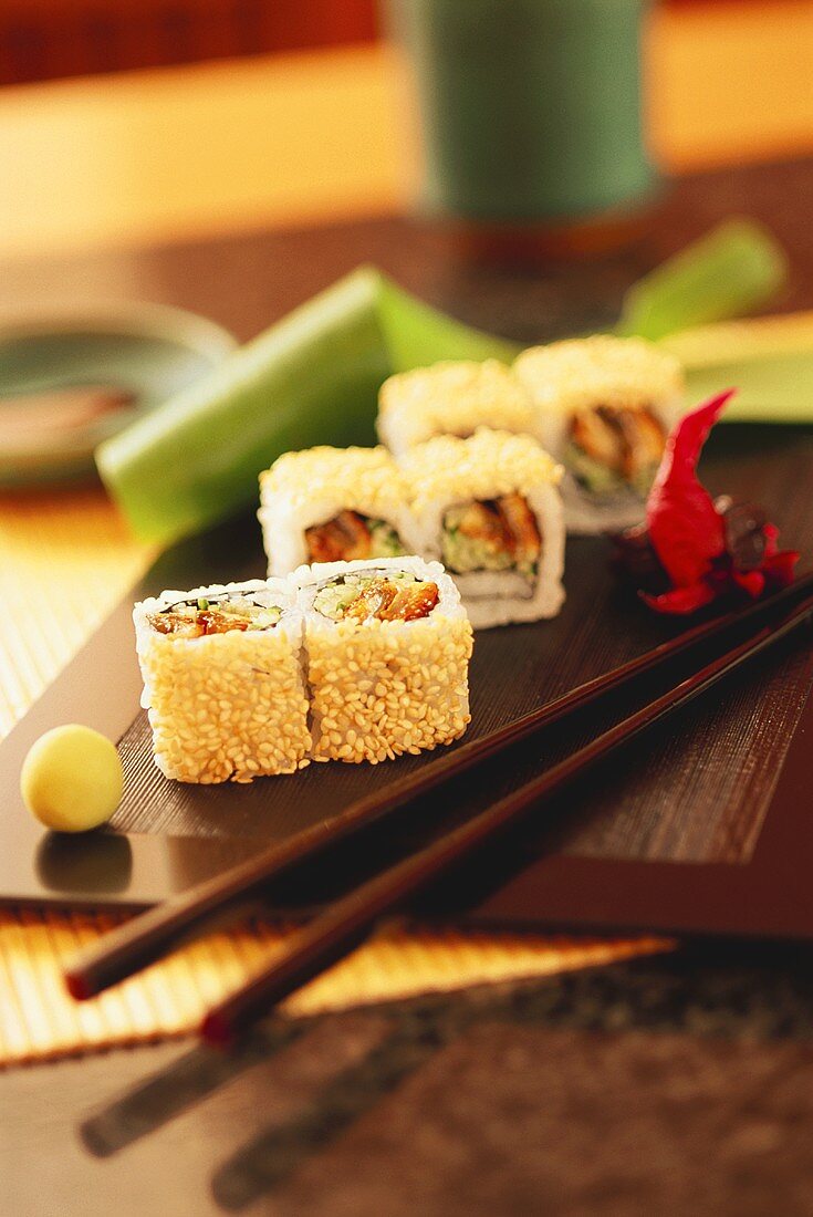 Maki-Sushi with Sesame Seeds