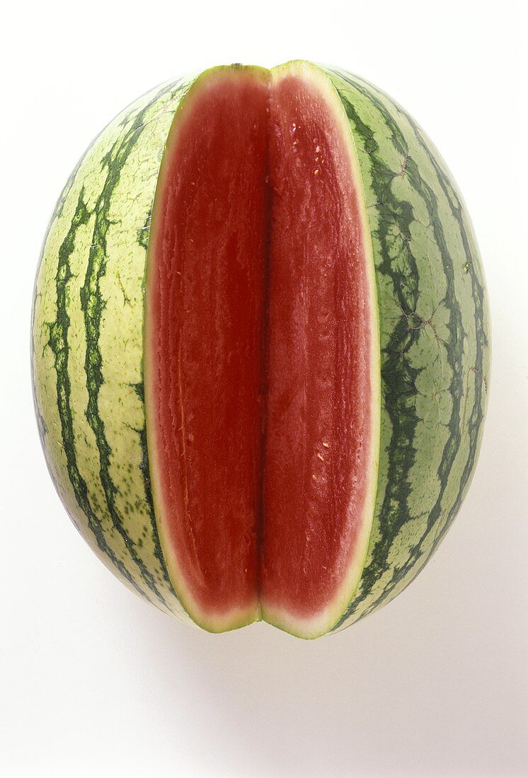 Eine Wassermelone, angeschnitten