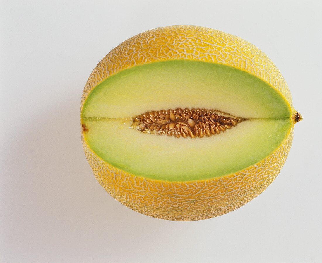 Galia melon, one slice cut out